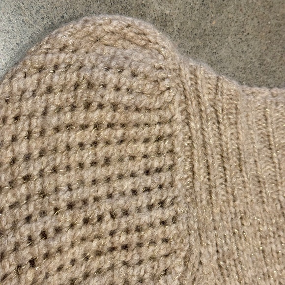 LOVESHACKFANCY ROSIE PULLOVER SWEATER GOLD SPARKLE - Picture 4 of 6